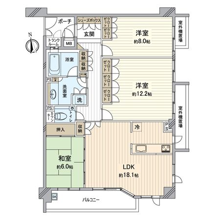 プラウド帝塚山 間取図(平面図) プラウド帝塚山 間取図(平面図)