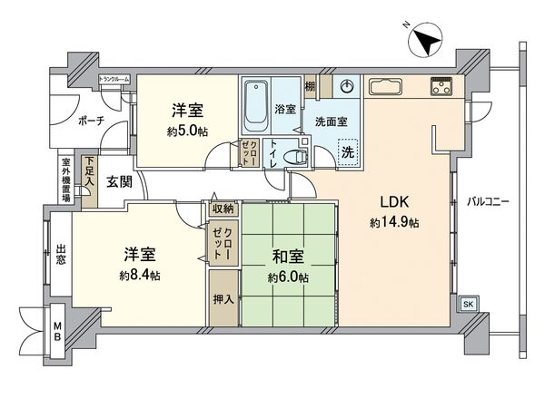 レスタージュ鳳 間取図(平面図) レスタージュ鳳 間取図(平面図)