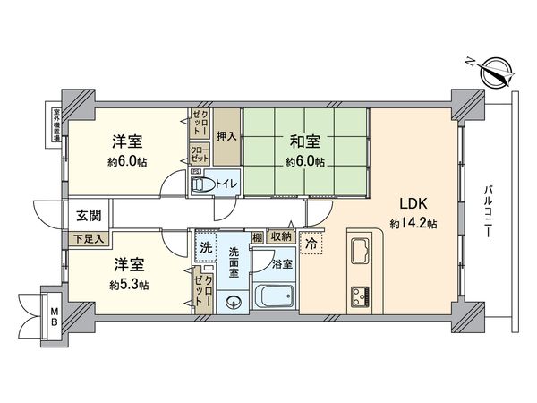 堺宿院グリーンマンション 間取図(平面図) 間取図(平面図)