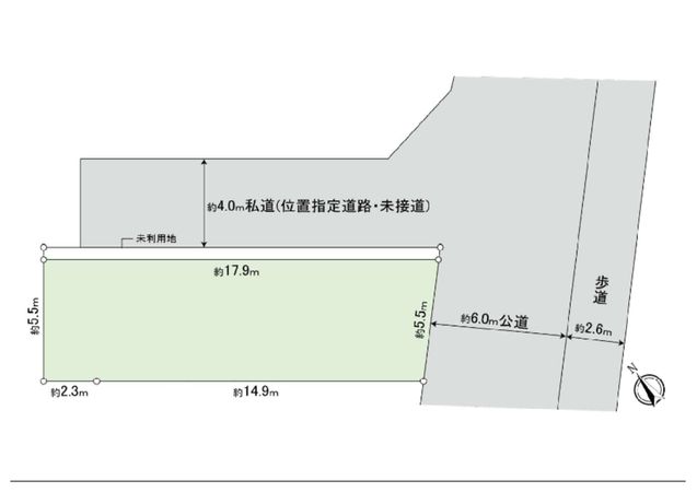 新宿区高田馬場3丁目 土地 地型図