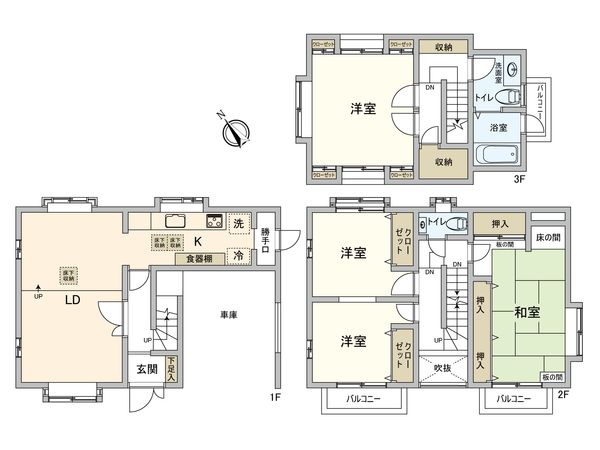 新宿区西早稲田3丁目 戸建 間取図(平面図) 間取図(平面図)