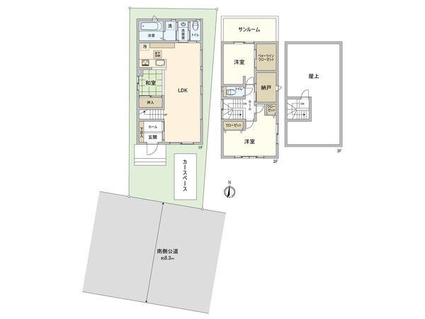 新宿区西落合1丁目 戸建 間取図(平面図) 間取図(平面図)