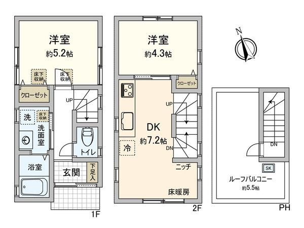 新宿区下落合4丁目 新築戸建 間取図(平面図)