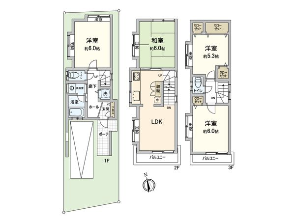 新宿区上落合1丁目 戸建 間取図(平面図) 間取図(平面図)