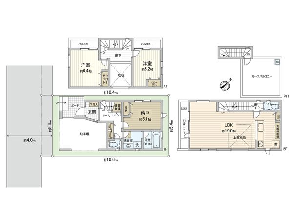 渋谷区本町3丁目 新築戸建 B号棟 間取図(平面図) 渋谷区本町3丁目 新築戸建 B号棟 間取図(平面図)