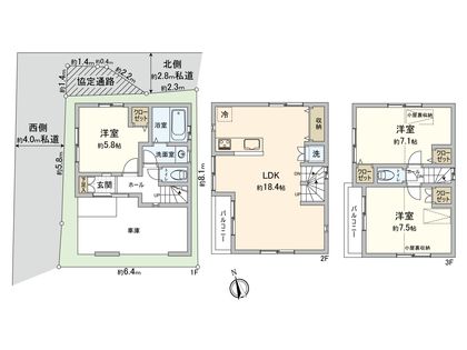 新宿区高田馬場1丁目 戸建 間取図(平面図)