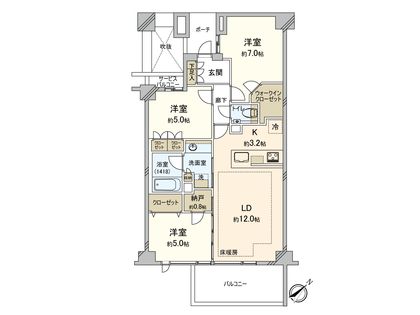 プラウド新宿中落合 間取図(平面図)