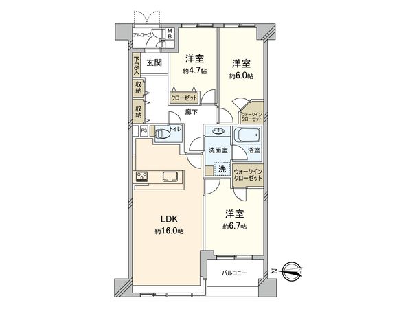 パシフィック西早稲田 間取図(平面図) 間取図(平面図)
