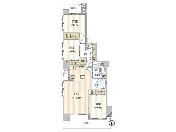 ヴィルヌーブ西早稲田 間取図(平面図) 間取図(平面図)