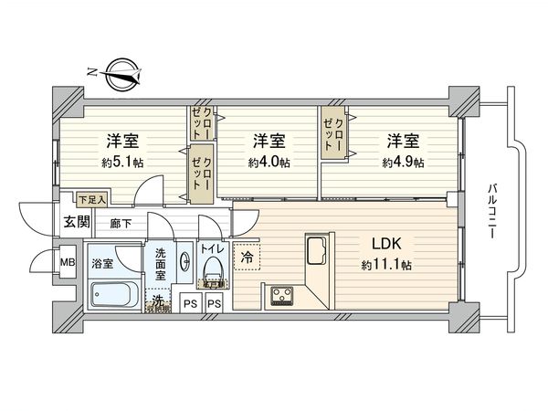マンションヴィップ北新宿 間取図(平面図) マンションヴィップ北新宿 間取図(平面図)