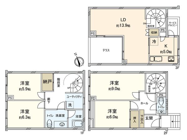 ライブタウン沼袋 間取図(平面図) 間取図(平面図)