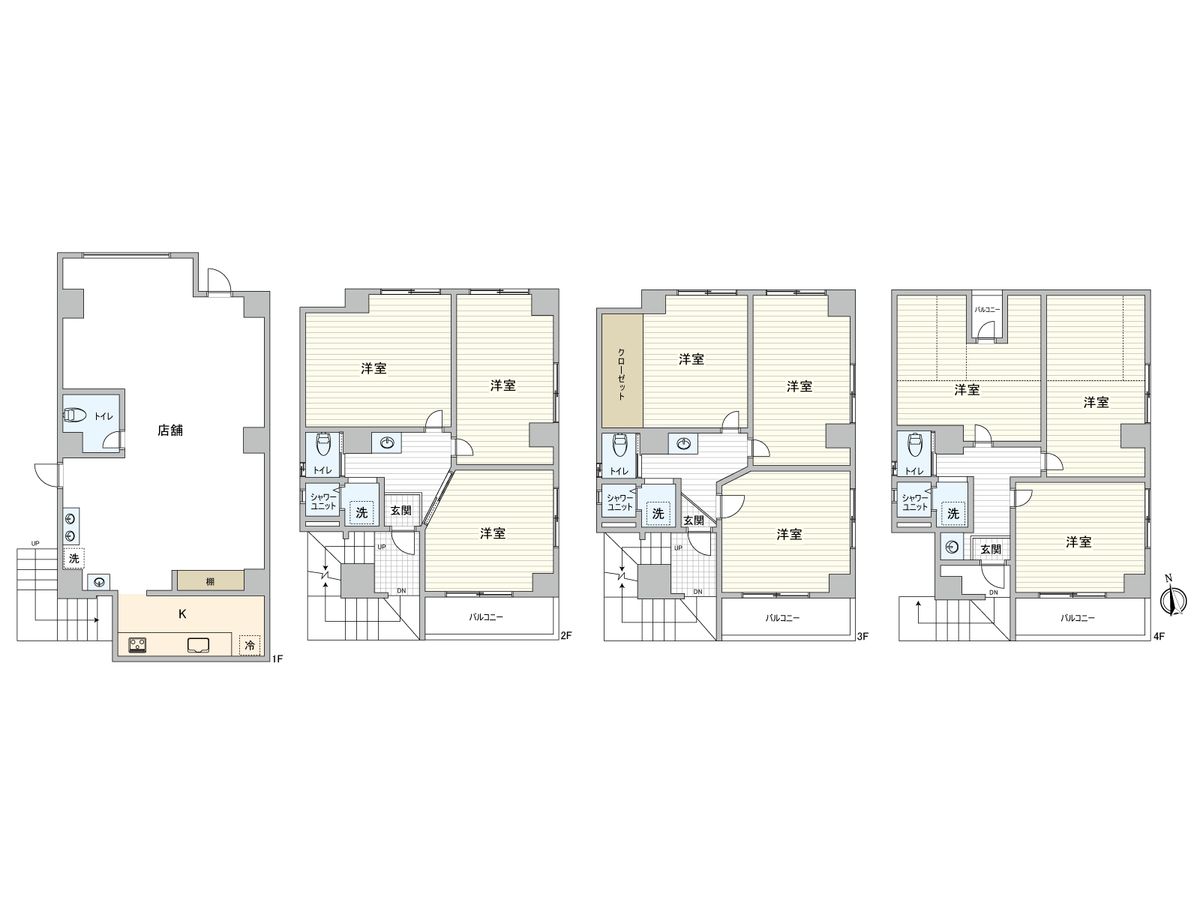 新宿区高田馬場2丁目 一棟ビル 間取図(平面図) 間取図(平面図)