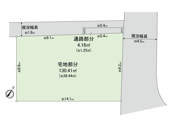 北新宿3丁目 古家付土地 区画図 北新宿3丁目 古家付土地 区画図