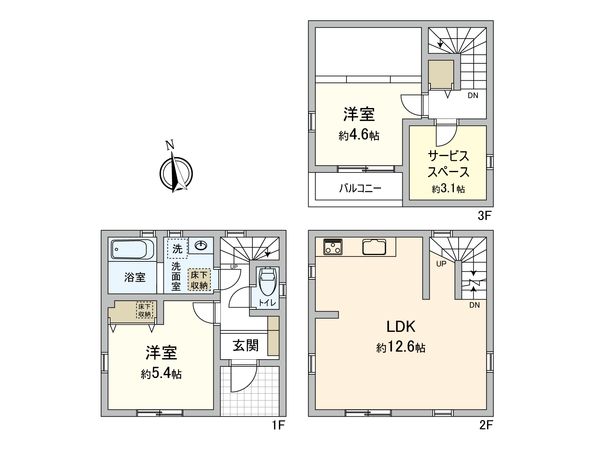 新宿区若葉1丁目 戸建 間取図(平面図) 新宿区若葉1丁目 戸建 間取図(平面図)
