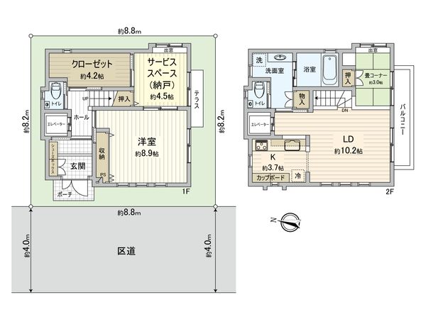 新宿区北新宿4丁目 戸建 間取図(平面図) 新宿区北新宿4丁目 戸建 間取図(平面図)