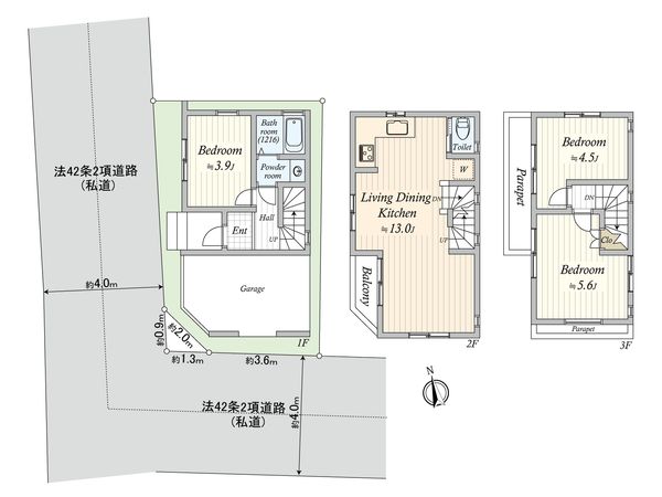 渋谷区本町6丁目 戸建 間取図(平面図)