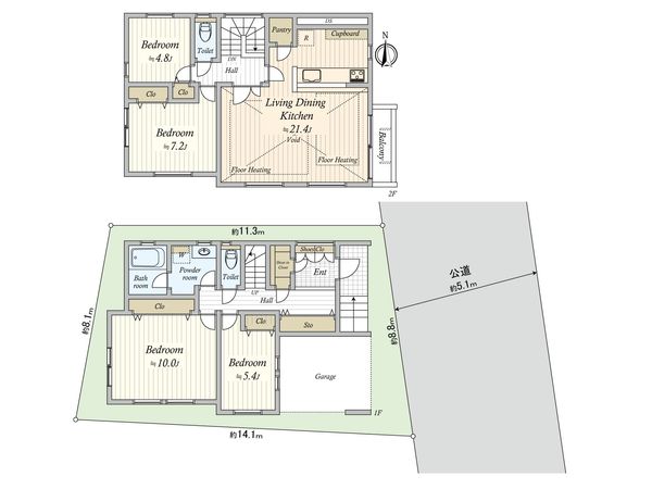 中野区大和町4丁目 新築戸建 間取図(平面図)