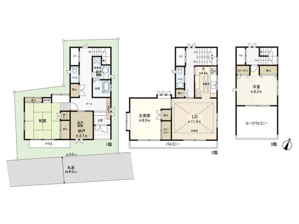 文京区大塚5丁目 戸建 間取図(平面図)