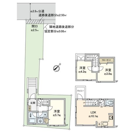 渋谷区本町4丁目 戸建 間取図(平面図)