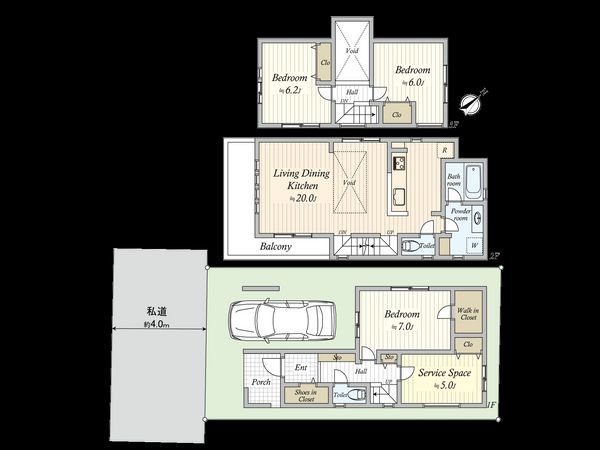 渋谷区本町5丁目 新築戸建 間取図(平面図) 渋谷区本町5丁目 新築戸建 間取図(平面図)