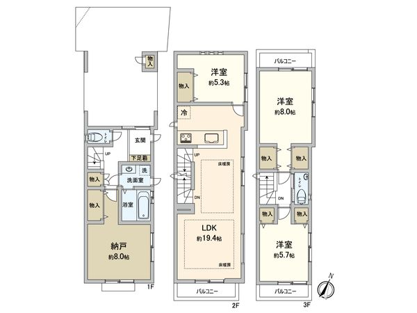 渋谷区笹塚3丁目 新築戸建 間取図(平面図)