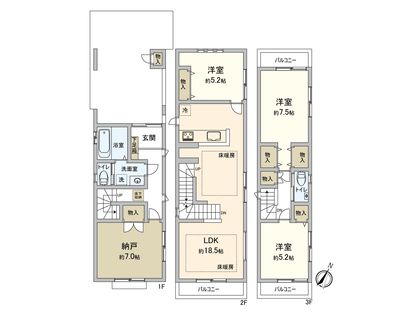 渋谷区笹塚3丁目 新築戸建 間取図(平面図)