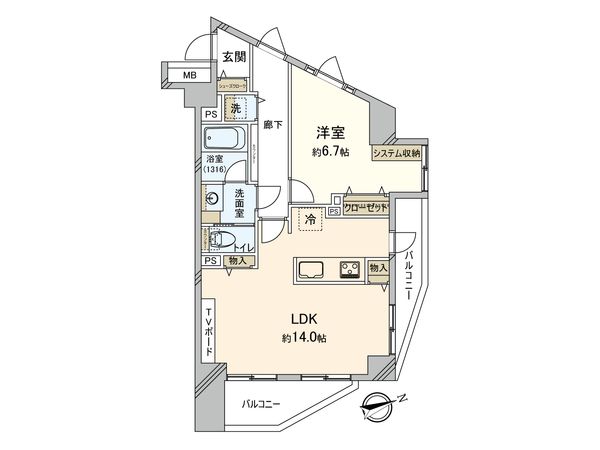 ディオレ西新宿 間取図(平面図) ディオレ西新宿 間取図(平面図)