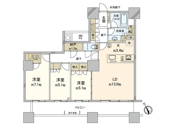 ザ・パークハウス西新宿タワー60 間取図(平面図)