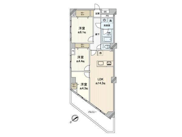戸山マンション 間取図(平面図)
