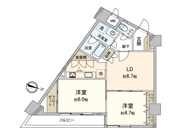 エバーグリーンパレス新宿 間取図(平面図) 間取図(平面図)