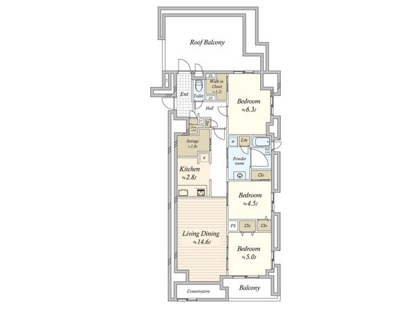 デュフレ渋谷本町 間取図(平面図) 間取図(平面図)