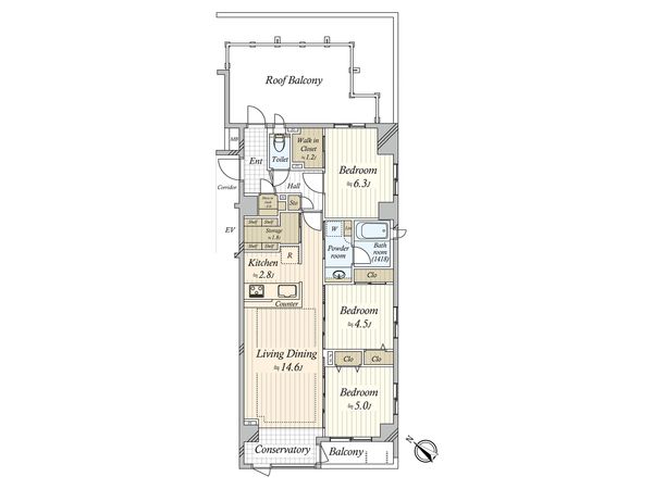 デュフレ渋谷本町 間取図(平面図) デュフレ渋谷本町 間取図(平面図)