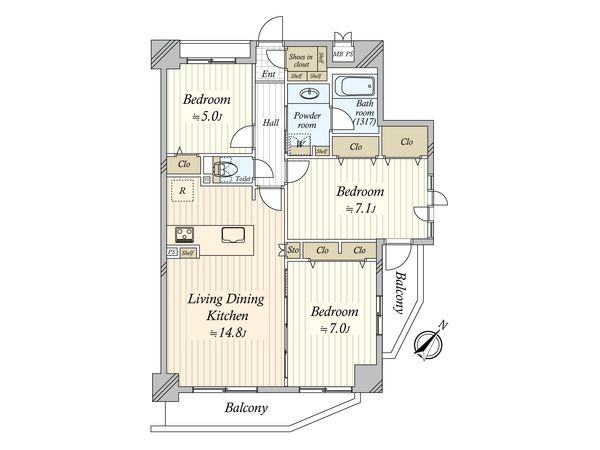 グランドパーク代々木 間取図(平面図) グランドパーク代々木 間取図(平面図)