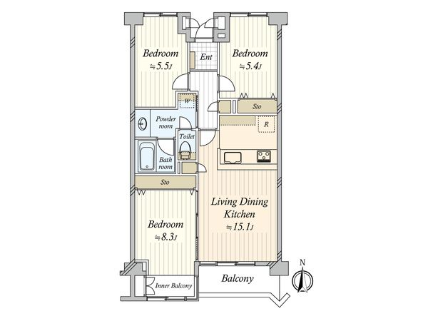 北新宿パークハイツ 間取図(平面図)
