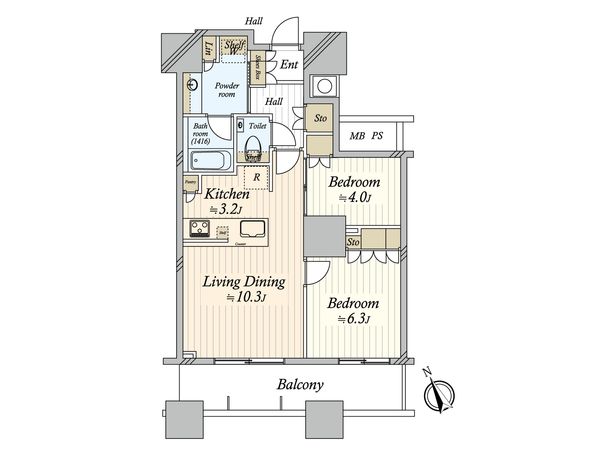 ザ・パークハウス西新宿タワー60 間取図(平面図)