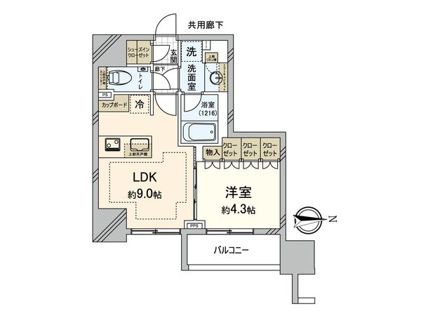 ピアース新宿三丁目 間取図(平面図) ピアース新宿三丁目 間取図(平面図)