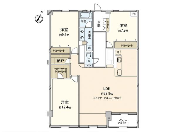 外苑マンション 間取図(平面図)