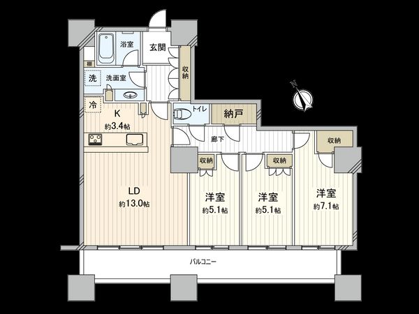 ザ・パークハウス西新宿タワー60 間取図