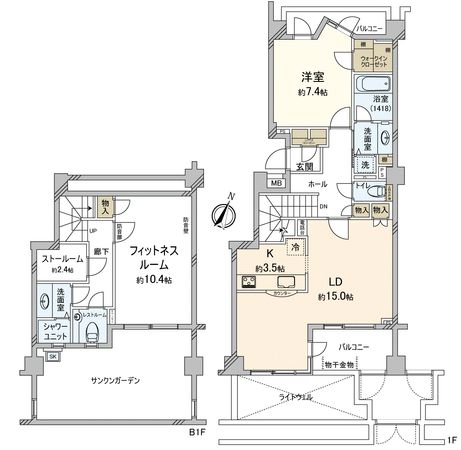 クレッセント新宿柏木 間取図(平面図) クレッセント新宿柏木 間取図(平面図)