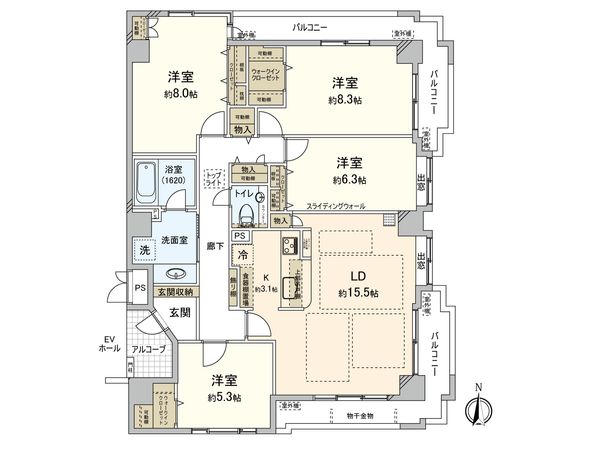 エクセレント新宿文化センター通り 間取図(平面図) エクセレント新宿文化センター通り 間取図(平面図)