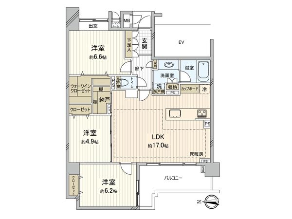 クリオ新宿戸山壱番館 間取図(平面図) クリオ新宿戸山壱番館 間取図(平面図)