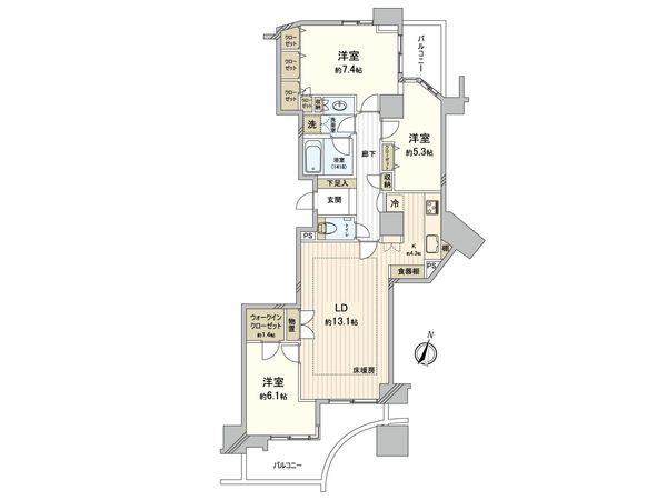 幡ヶ谷ハイムグランシス 間取図(平面図) 間取図(平面図)