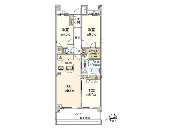 クレストレジデンス東中野 間取図(平面図) クレストレジデンス東中野 間取図(平面図)