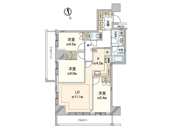 ザ・パークハウス新宿タワー 間取図(平面図)