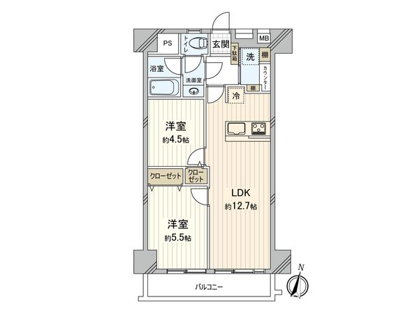 新宿パークサイド永谷 間取図(平面図)