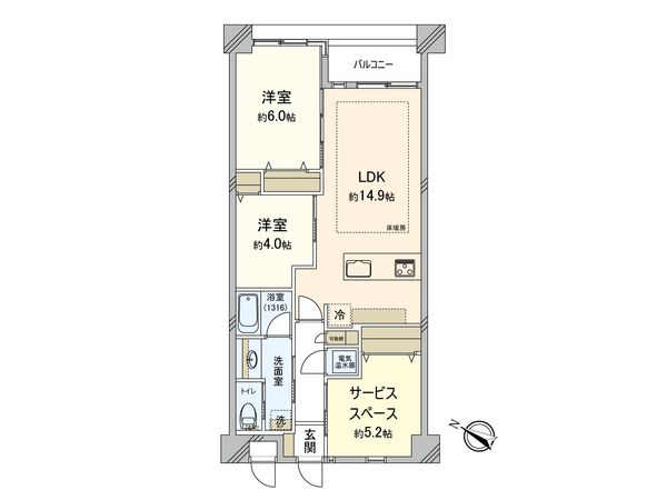 サンビューハイツ五番町 間取図(平面図) 間取図(平面図)