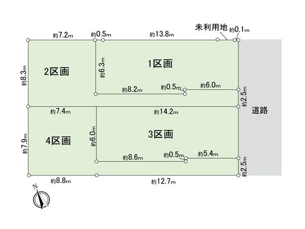 杉並区上井草4丁目 土地 1区画 区画図
