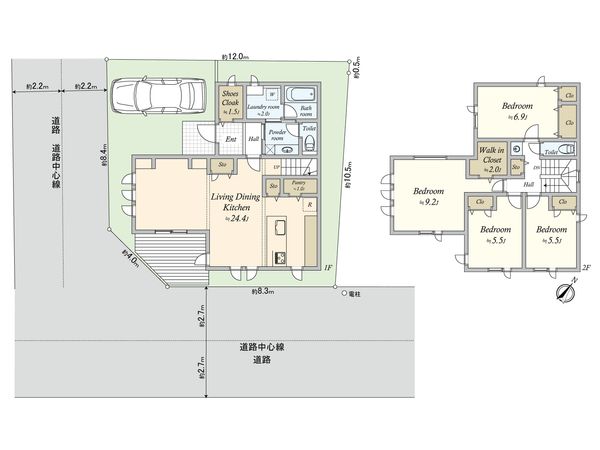 杉並区荻窪2丁目 土地 1区画 区画図+建物プラン例 杉並区荻窪2丁目 土地 1区画 区画図+建物プラン例
