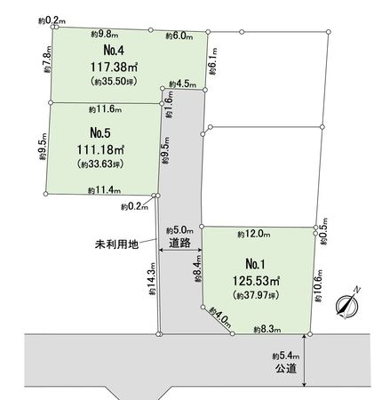 杉並区荻窪2丁目 土地 5区画 区画図