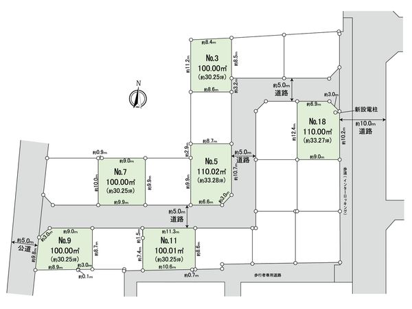 杉並区清水3丁目 土地 18区画 区画図 杉並区清水3丁目 土地 18区画 区画図